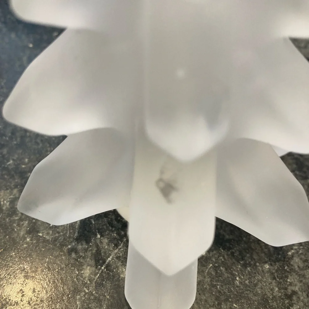 Pair Of Vintage Art Glass Christmas Trees - Frosted Satin 6.5in